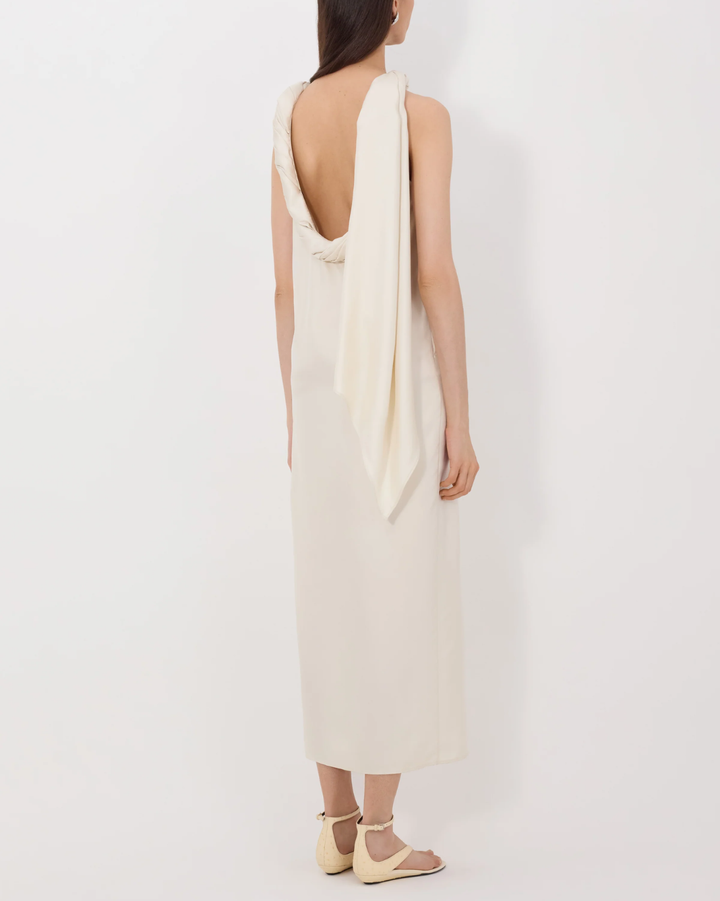 Susan Twisted Collar Dress | Ivory