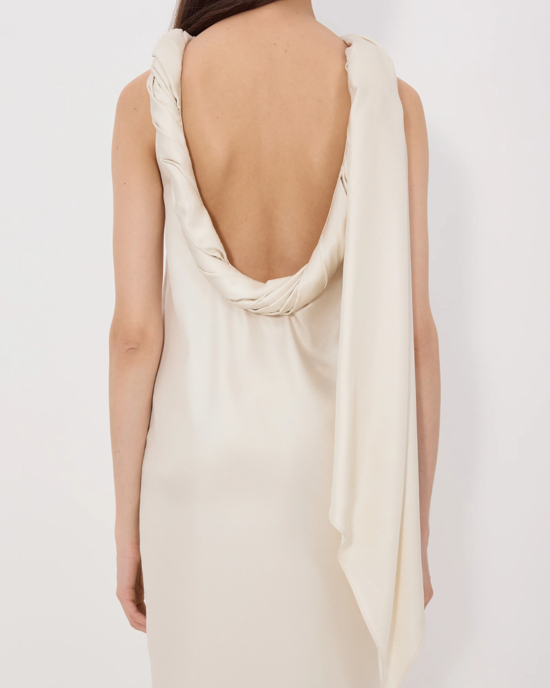 Susan Twisted Collar Dress | Ivory