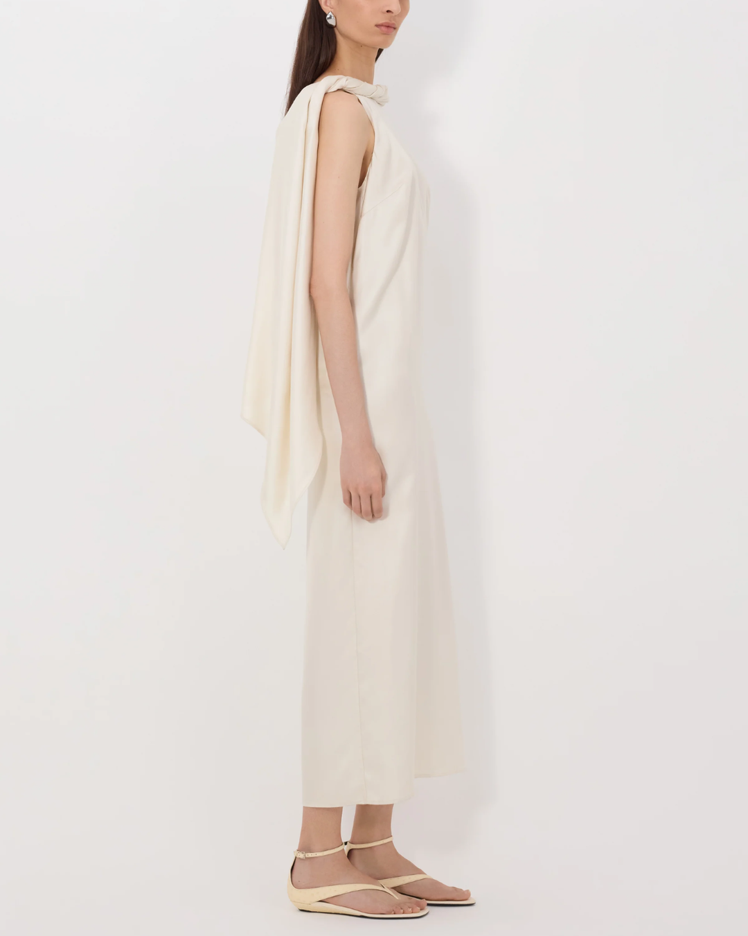 Susan Twisted Collar Dress | Ivory