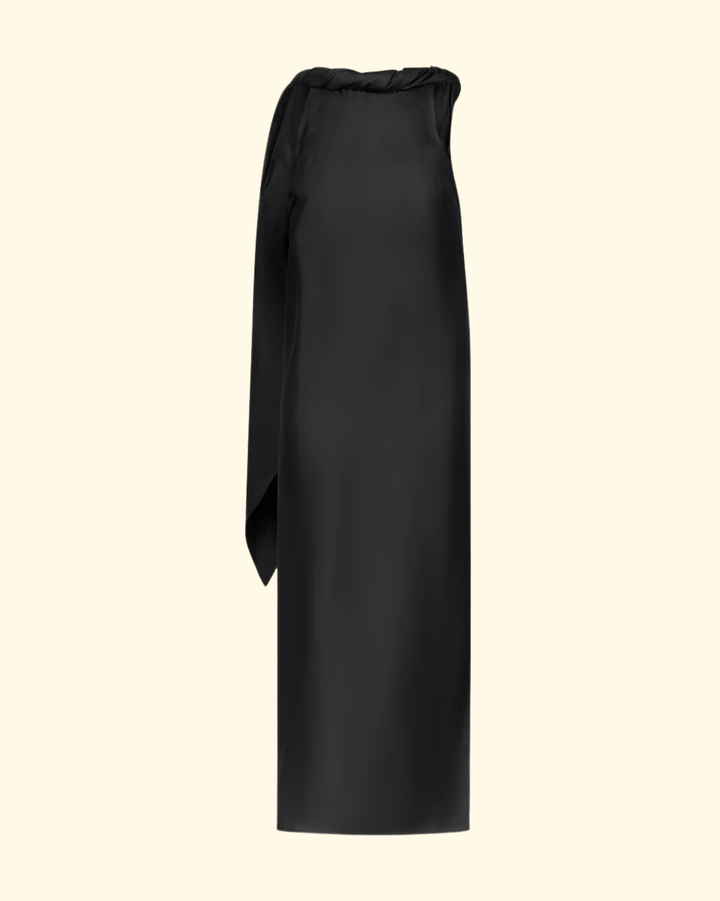 Susan Twisted Collar Dress | Black