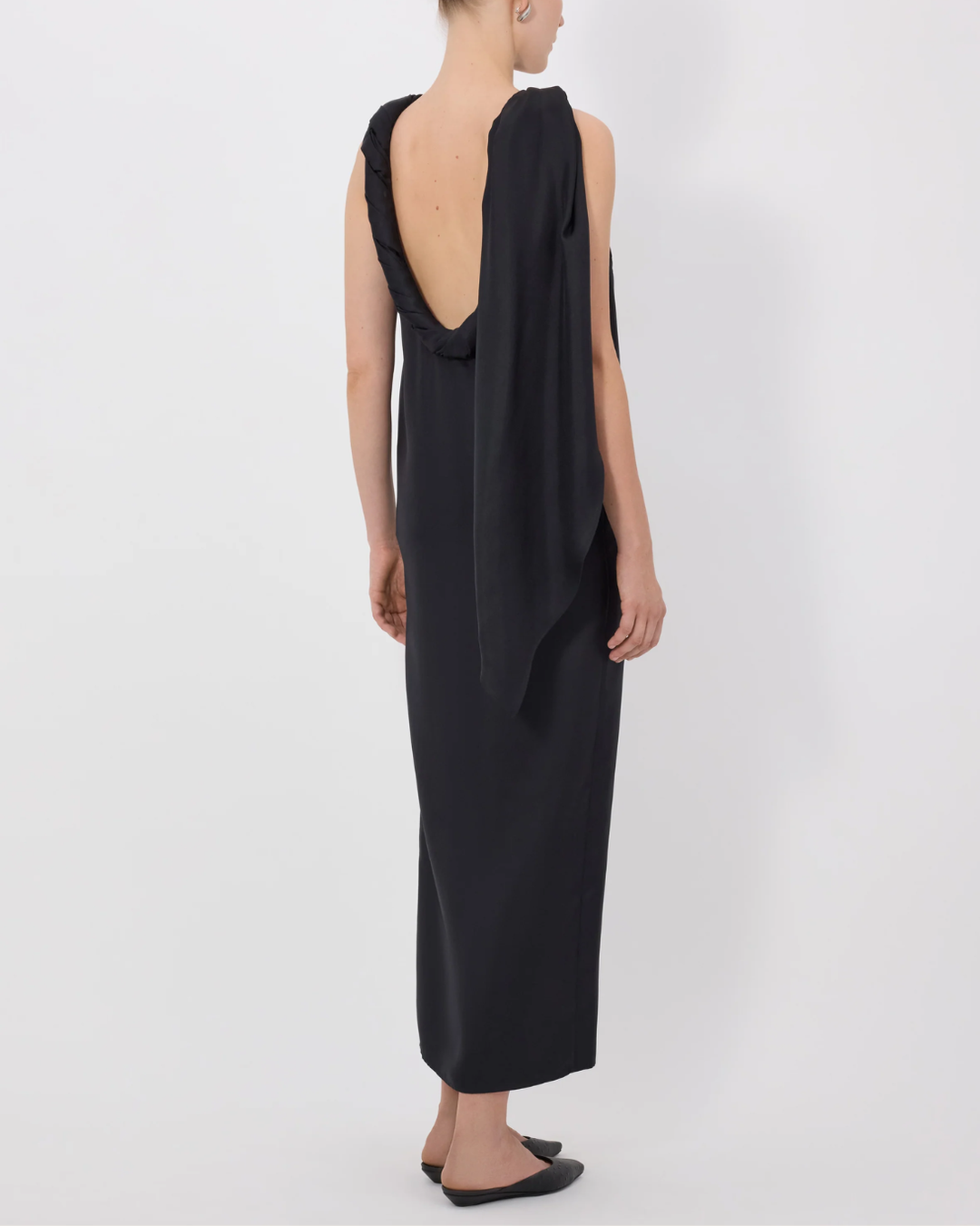 Susan Twisted Collar Dress | Black