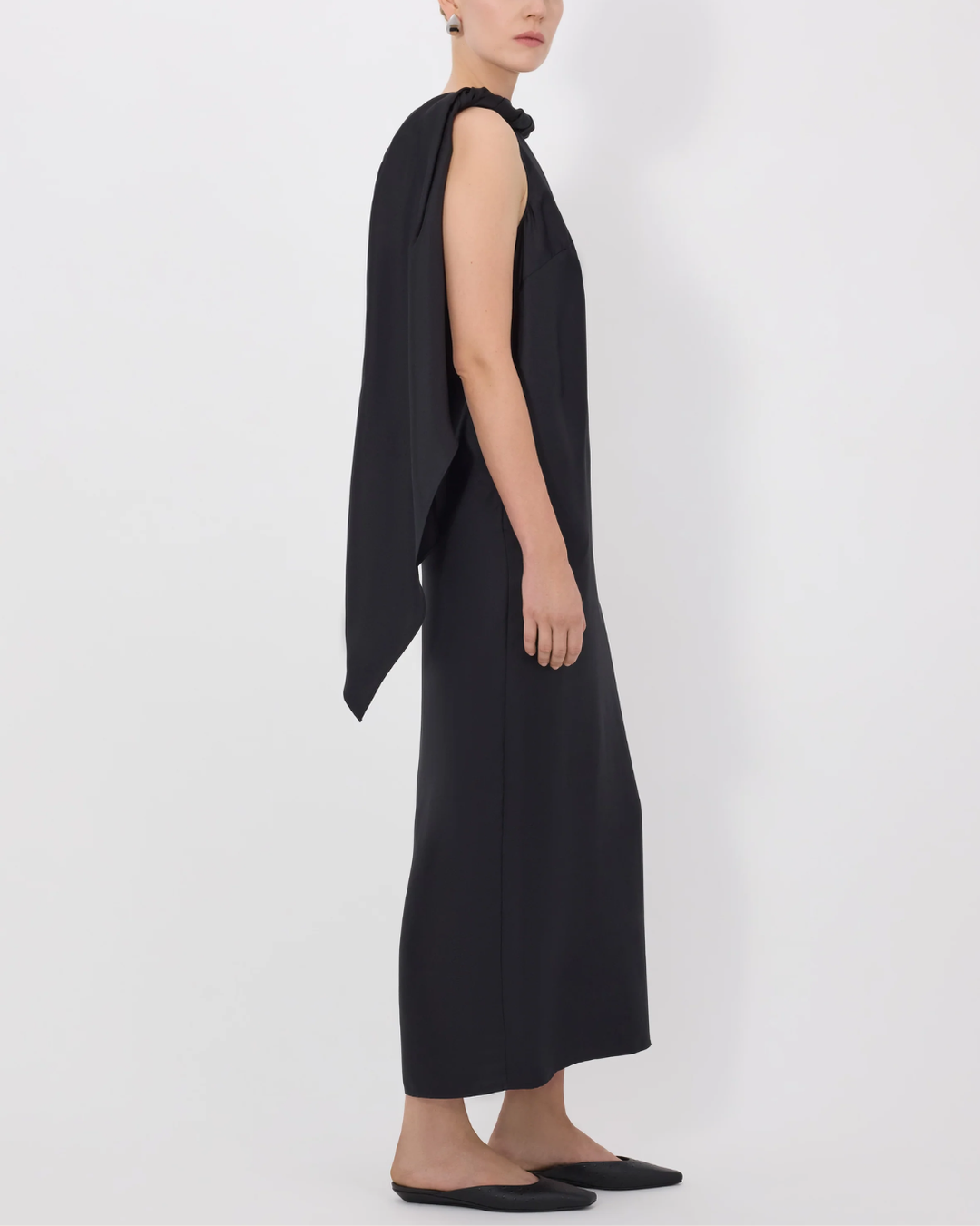 Susan Twisted Collar Dress | Black