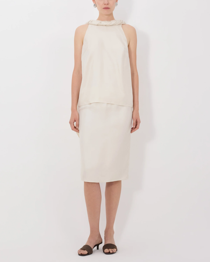 Wilma Twisted Collar Shirt | Ivory