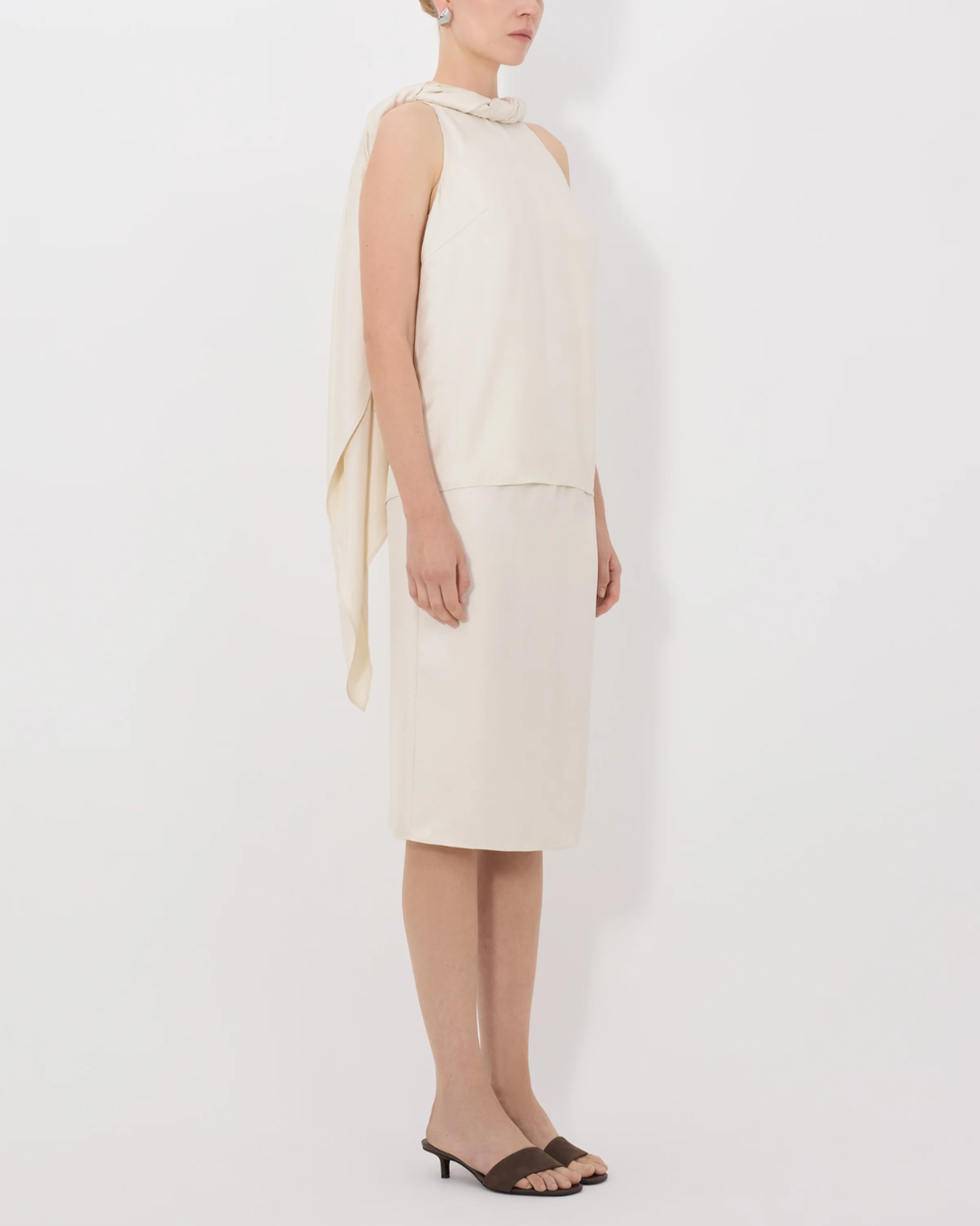 Wilma Twisted Collar Shirt | Ivory