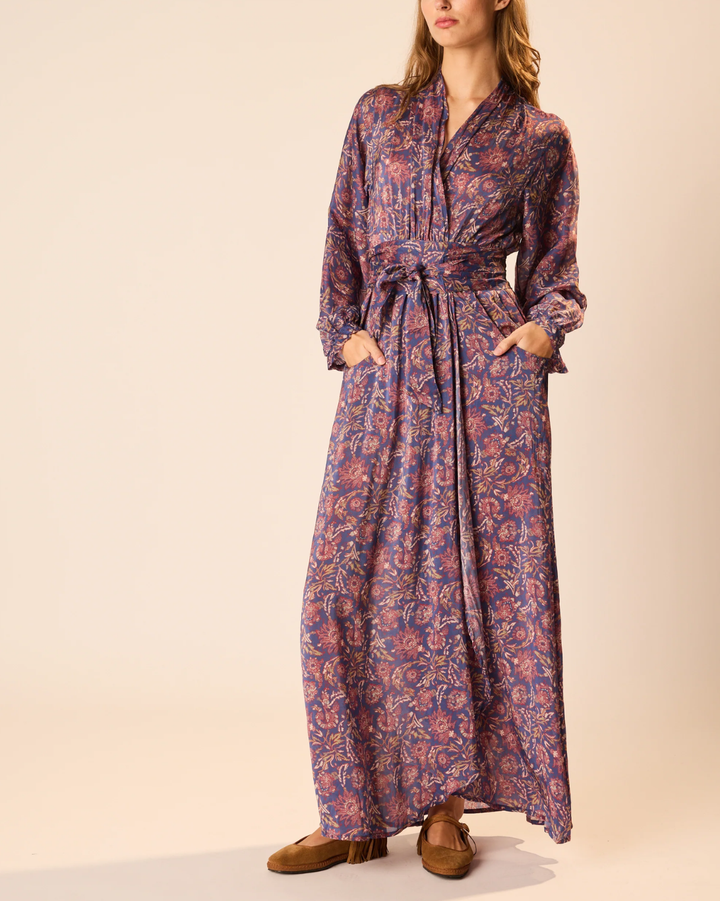 Nico L/S Maxi W/ Sash | Artichoke Mariner