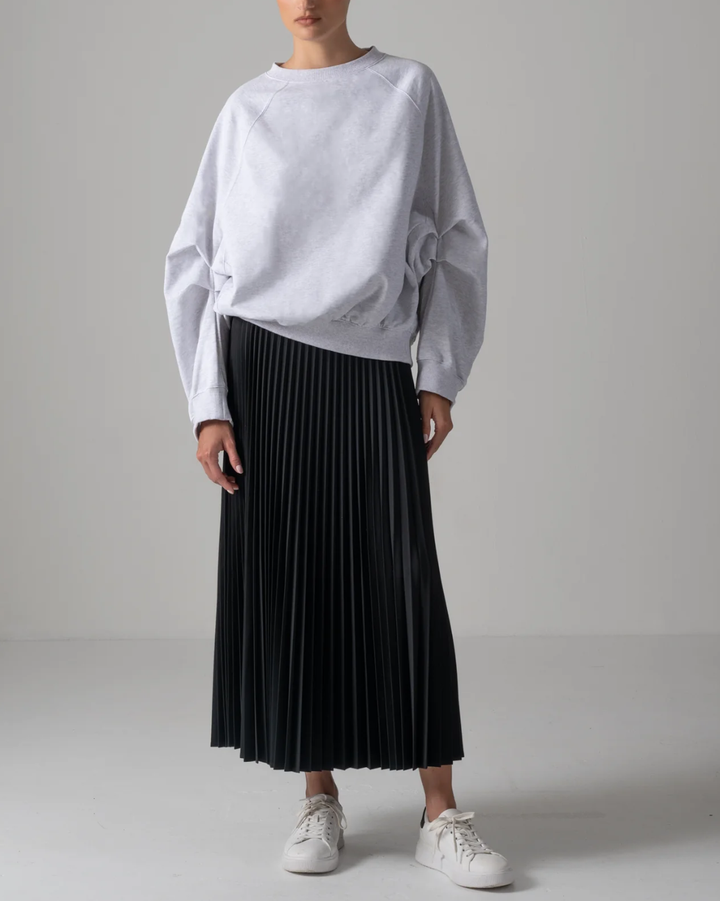 Leila Wide Cuff Sweat Shirt | Ice Grey