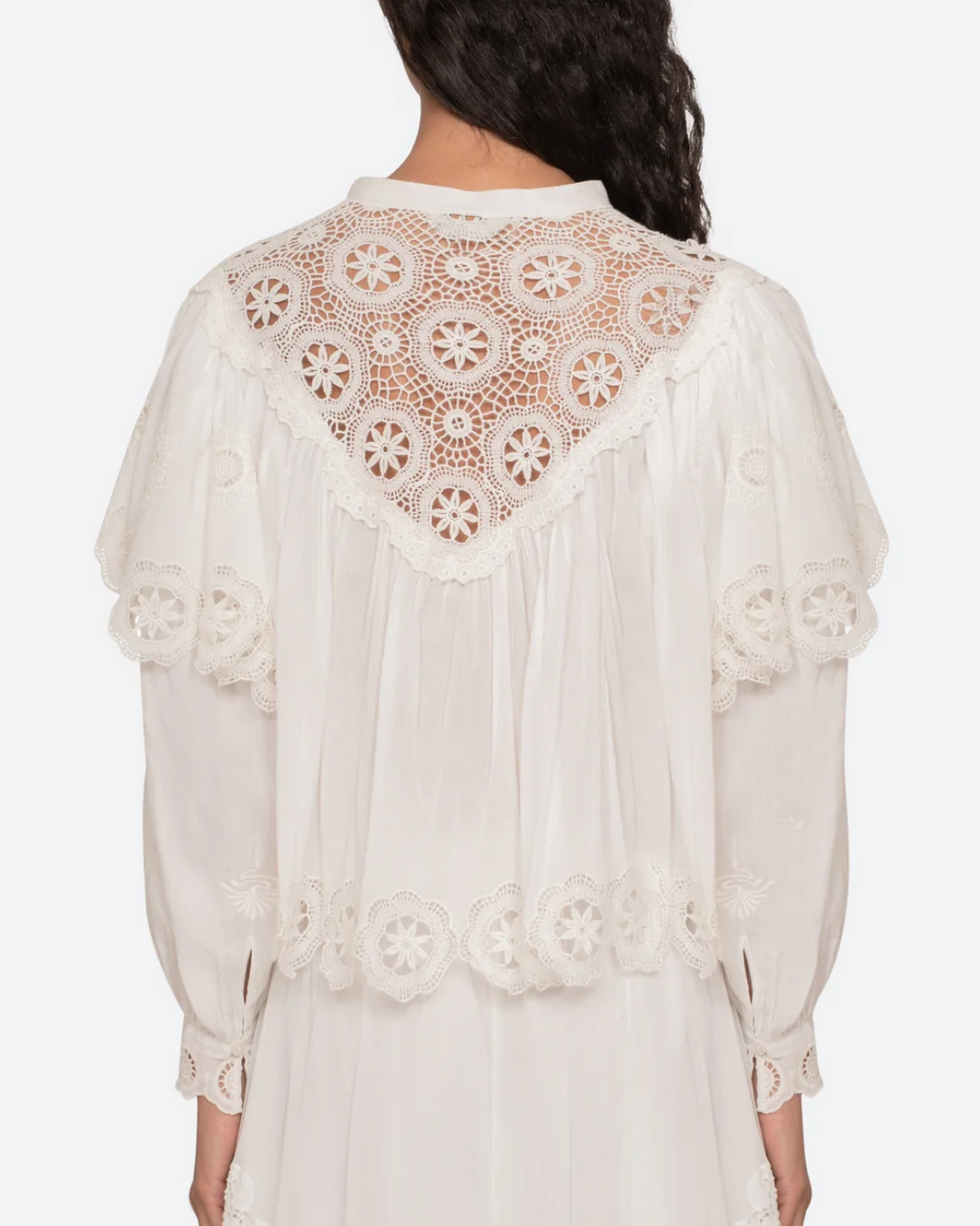Sofia Embroidered L/SLV Top | Cream