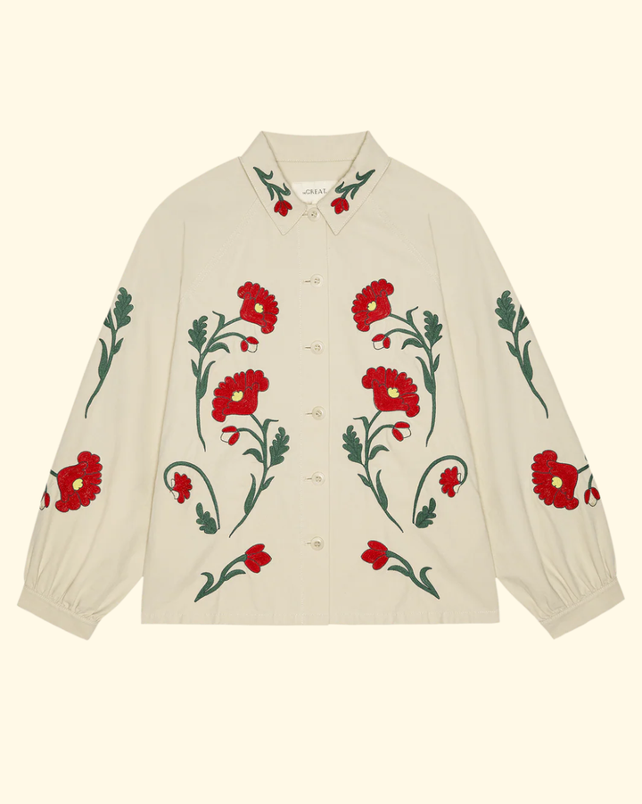 Embroidered Commodore Jacket | Cream