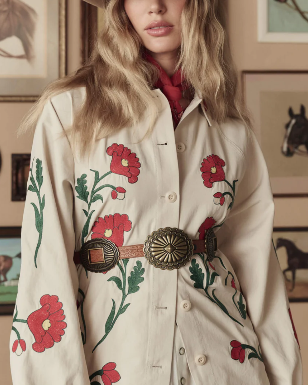 Embroidered Commodore Jacket | Cream