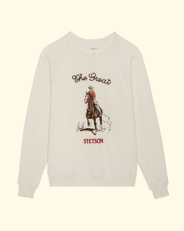 The College Sweatshirt W/ Stetson Graphic | Washed White