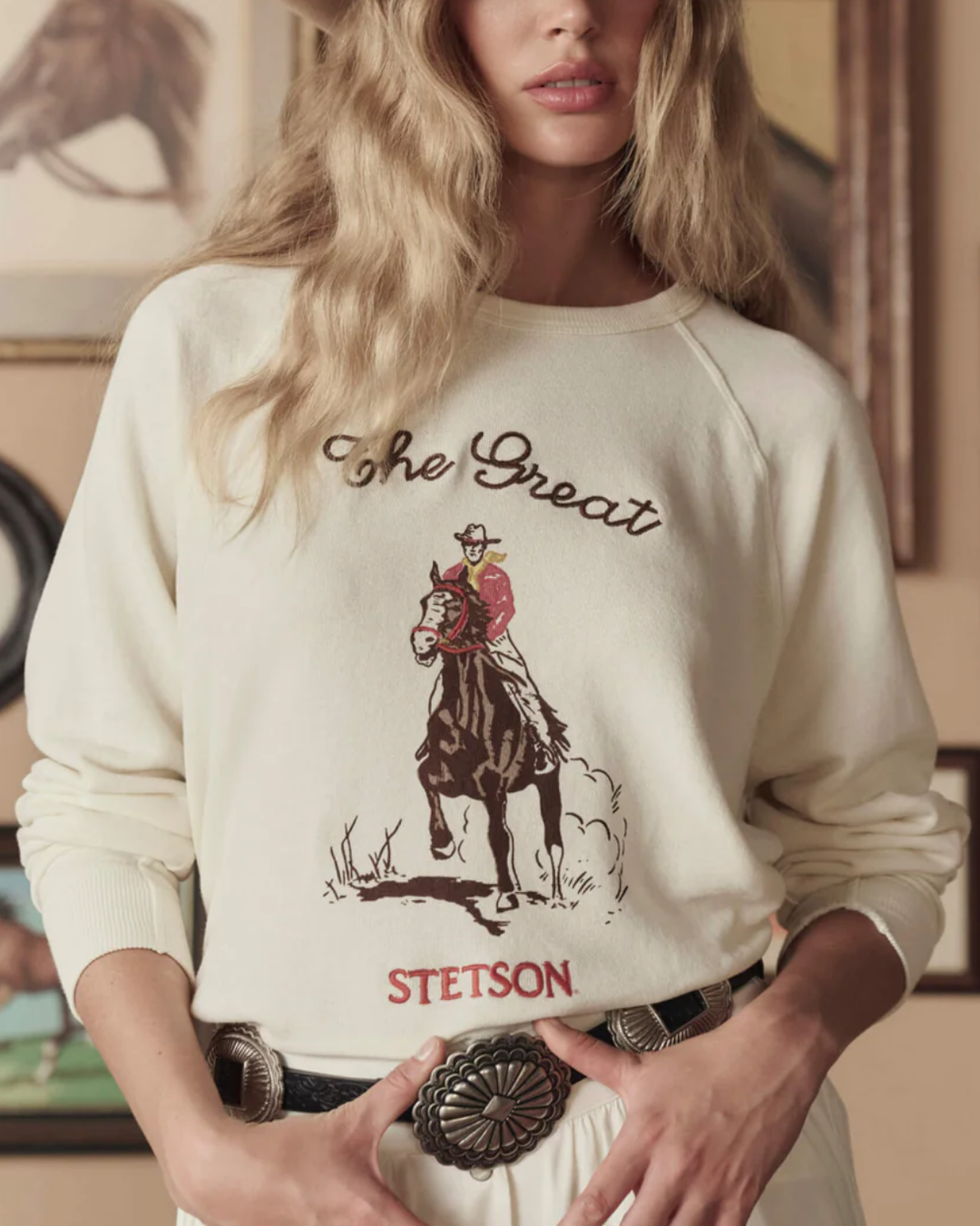 The College Sweatshirt W/ Stetson Graphic | Washed White