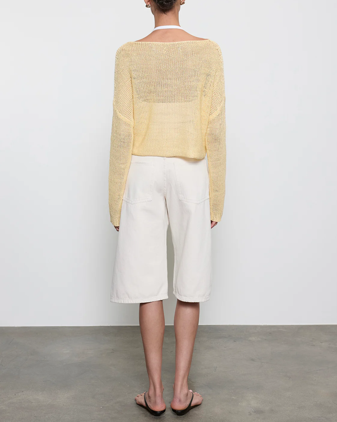 Linen Open Knit Bateau Sweater | Flan
