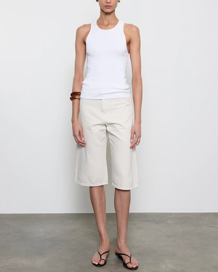 Cotton Rib Boy Tank | White