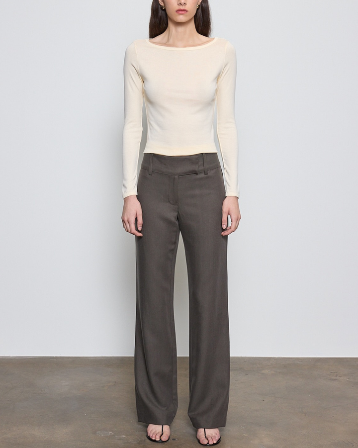 Fine Supima L/S Boatneck | Flan