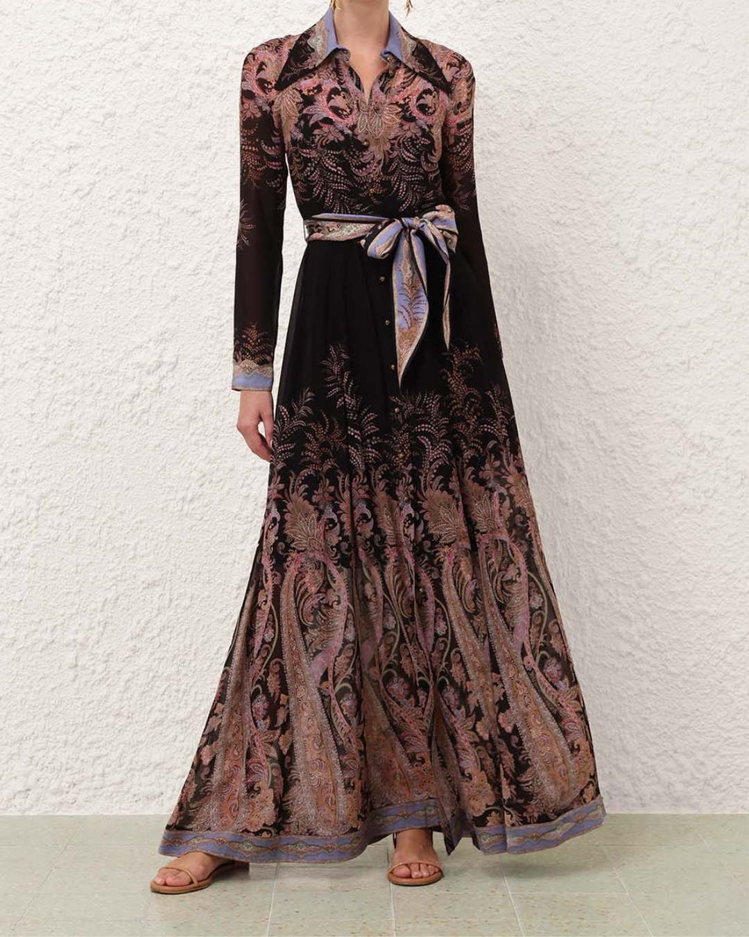 Alchemy Buttoned Sheath Dress | Black Paisley