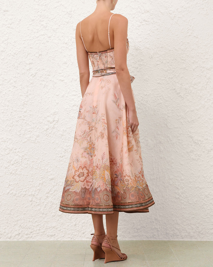 Alchemy Structured Midi Dress | Pink Paisley