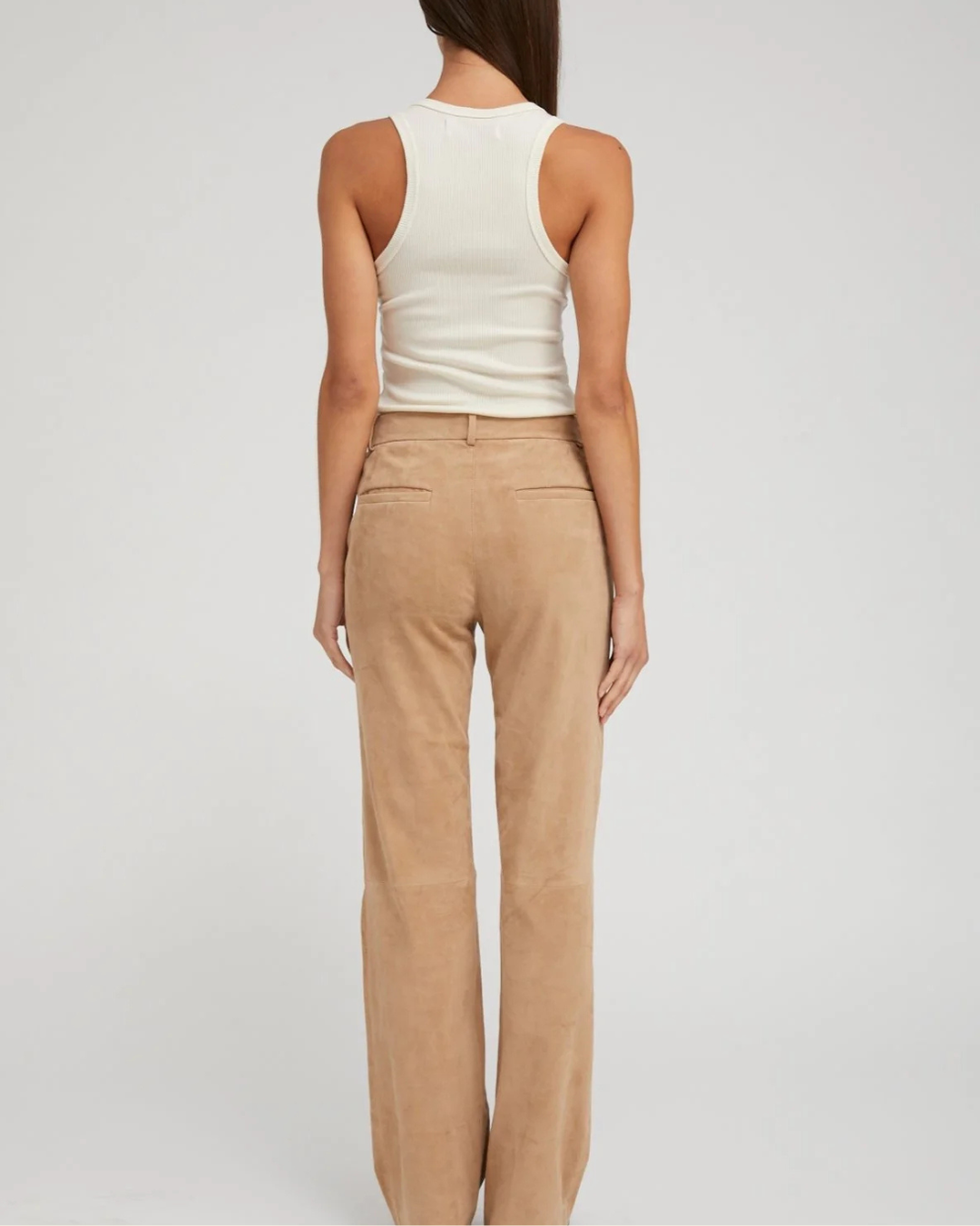 Ribbed Fitted Scooped Tank | Creme