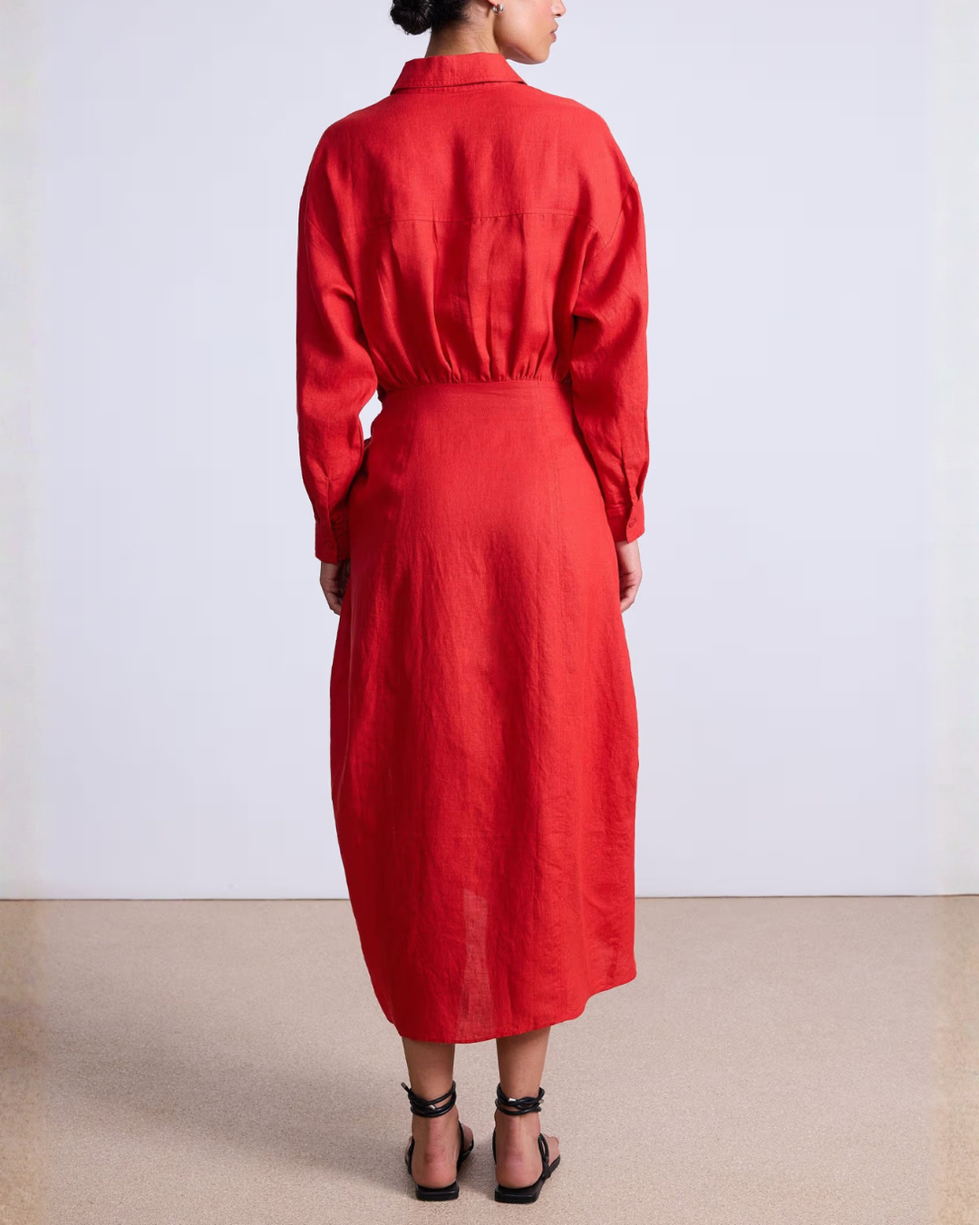 Alessandra Sarong Shirt Dress | Racing Red