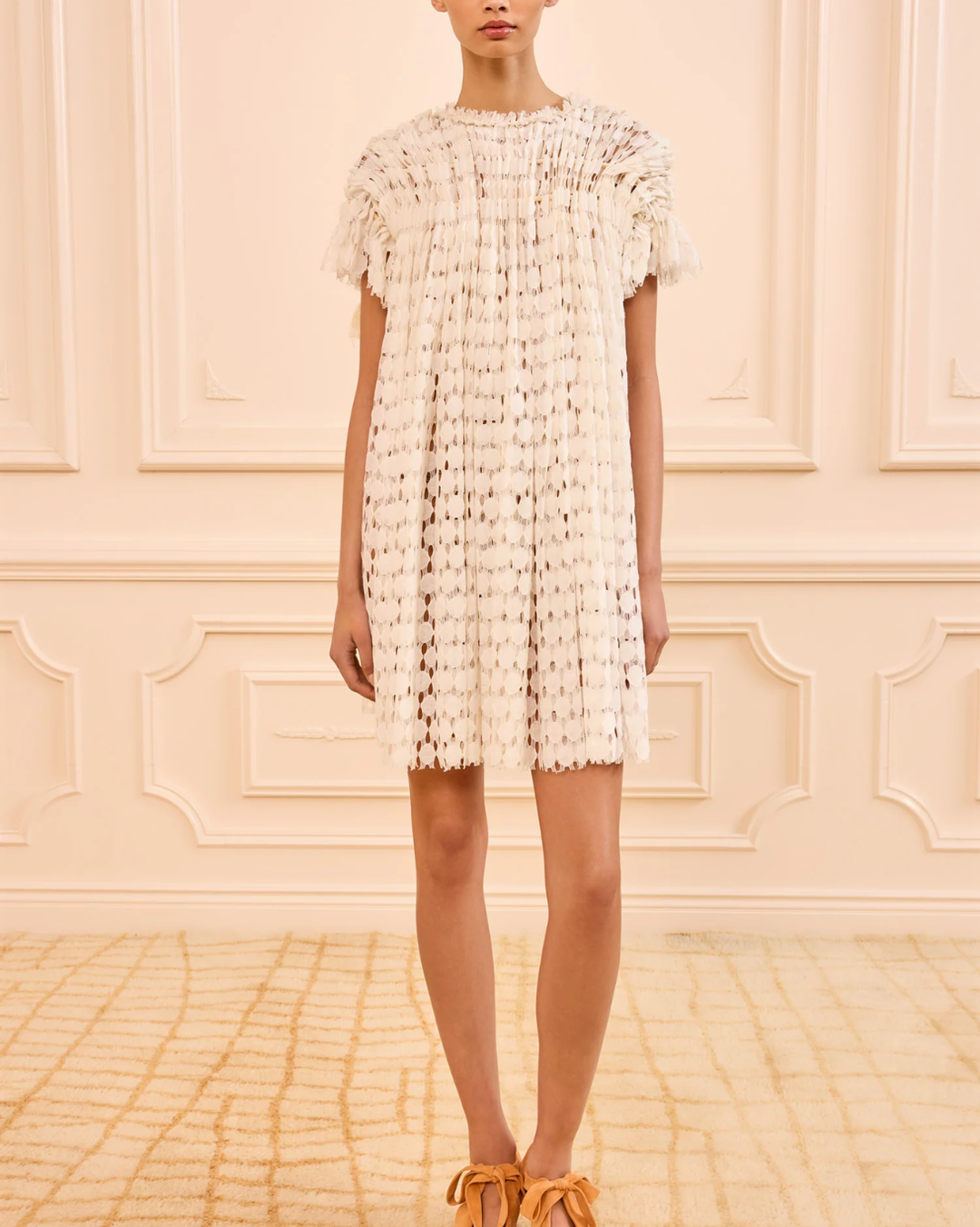 Layla Lace Mini Dress | Chalk