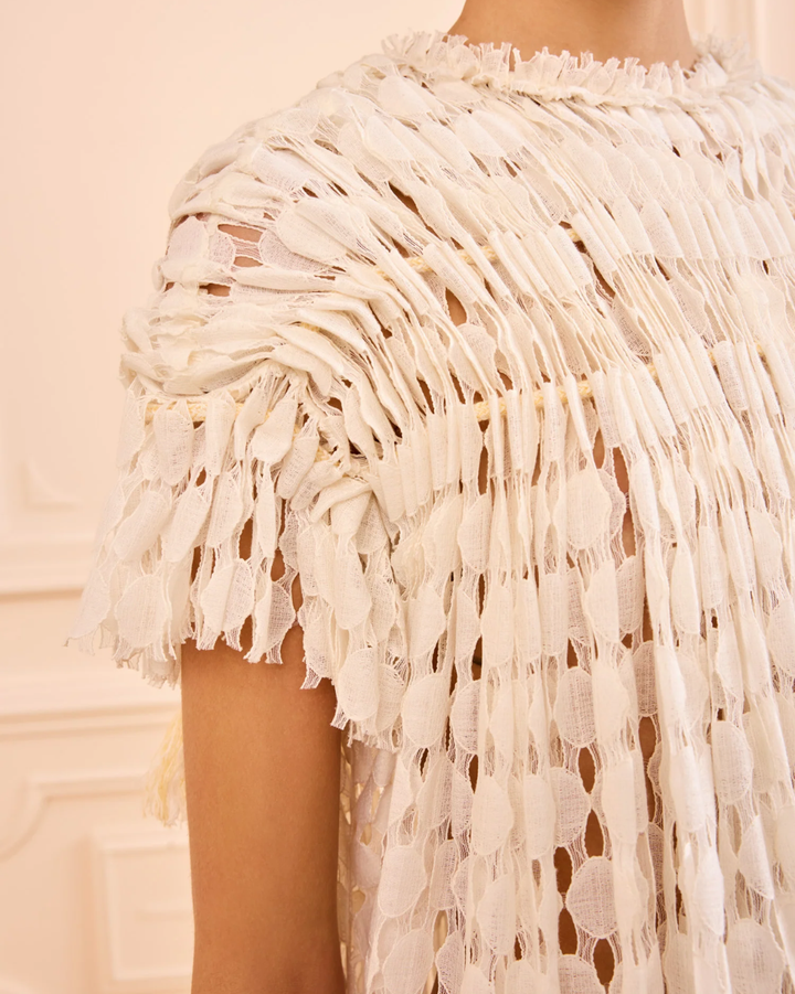 Layla Lace Mini Dress | Chalk