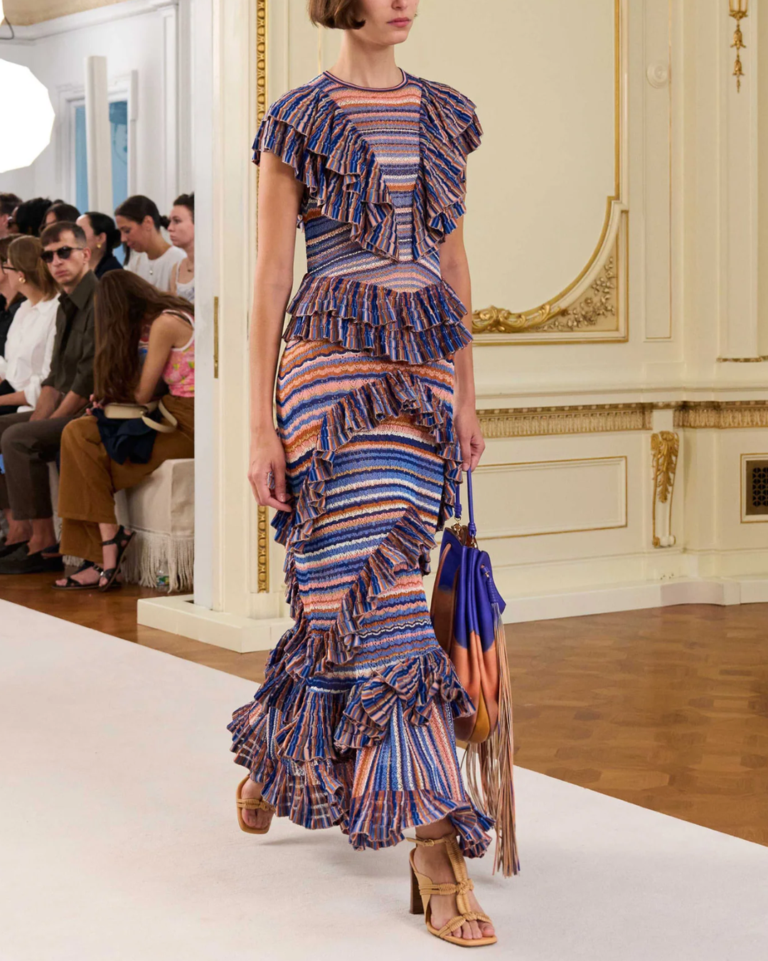 Raina Ruffle Knit Dress | Sunset