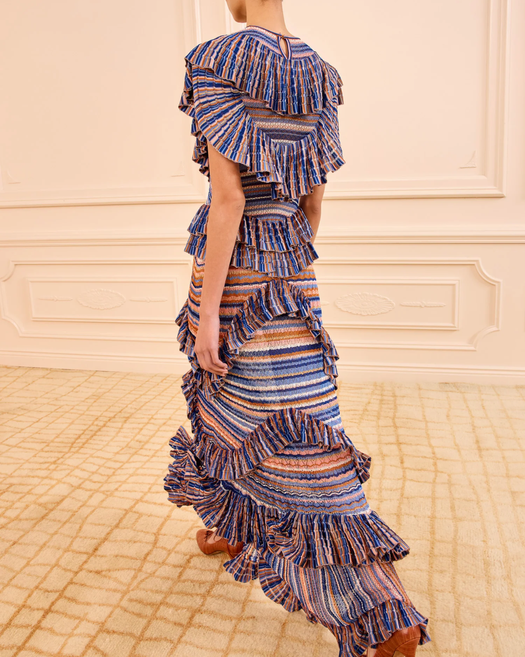 Raina Ruffle Knit Dress | Sunset