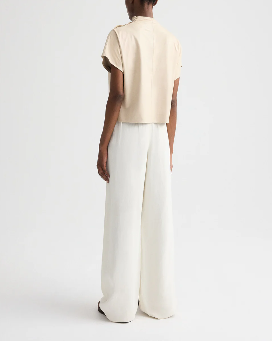 Mock Neck Tee | Creme Brûlée