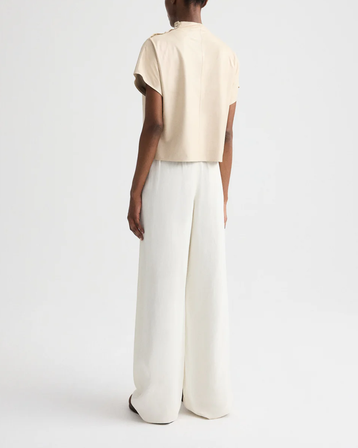 Mock Neck Tee | Creme Brûlée