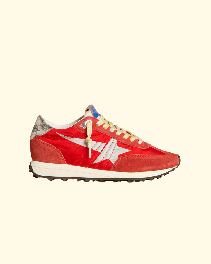 Marathon Nylon w Suede | Red/Silver