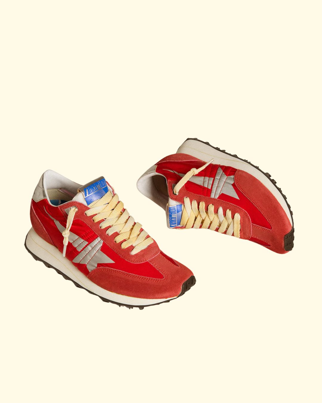 Marathon Nylon w Suede | Red/Silver