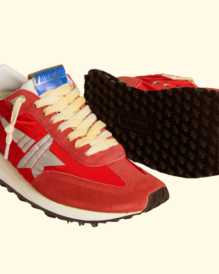Marathon Nylon w Suede | Red/Silver