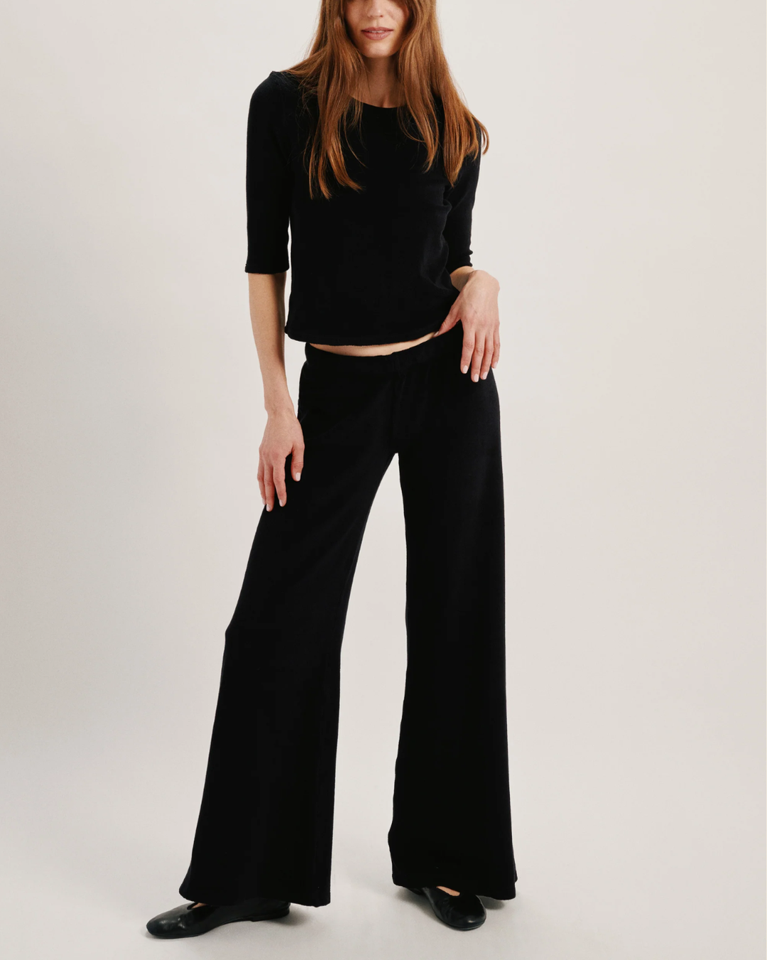 Lito Low-Rise Flare Pants | Black