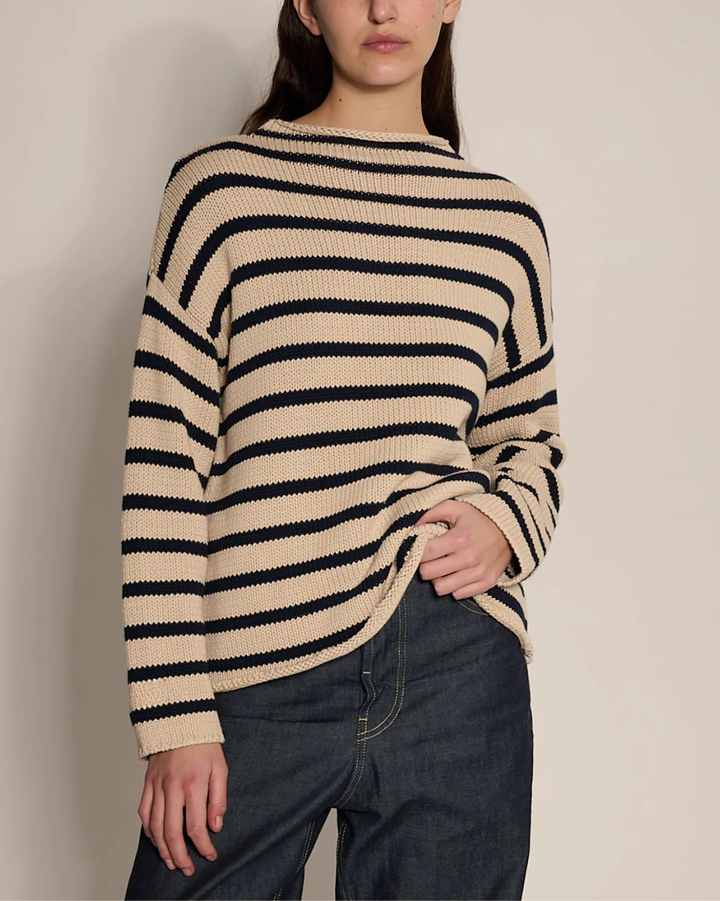 Lamis Stripe Sweater | Navy Natural