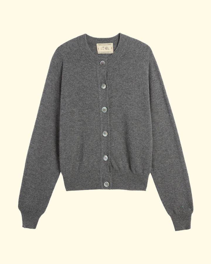 Gwen Cashmere Cardigan | Dark Heather