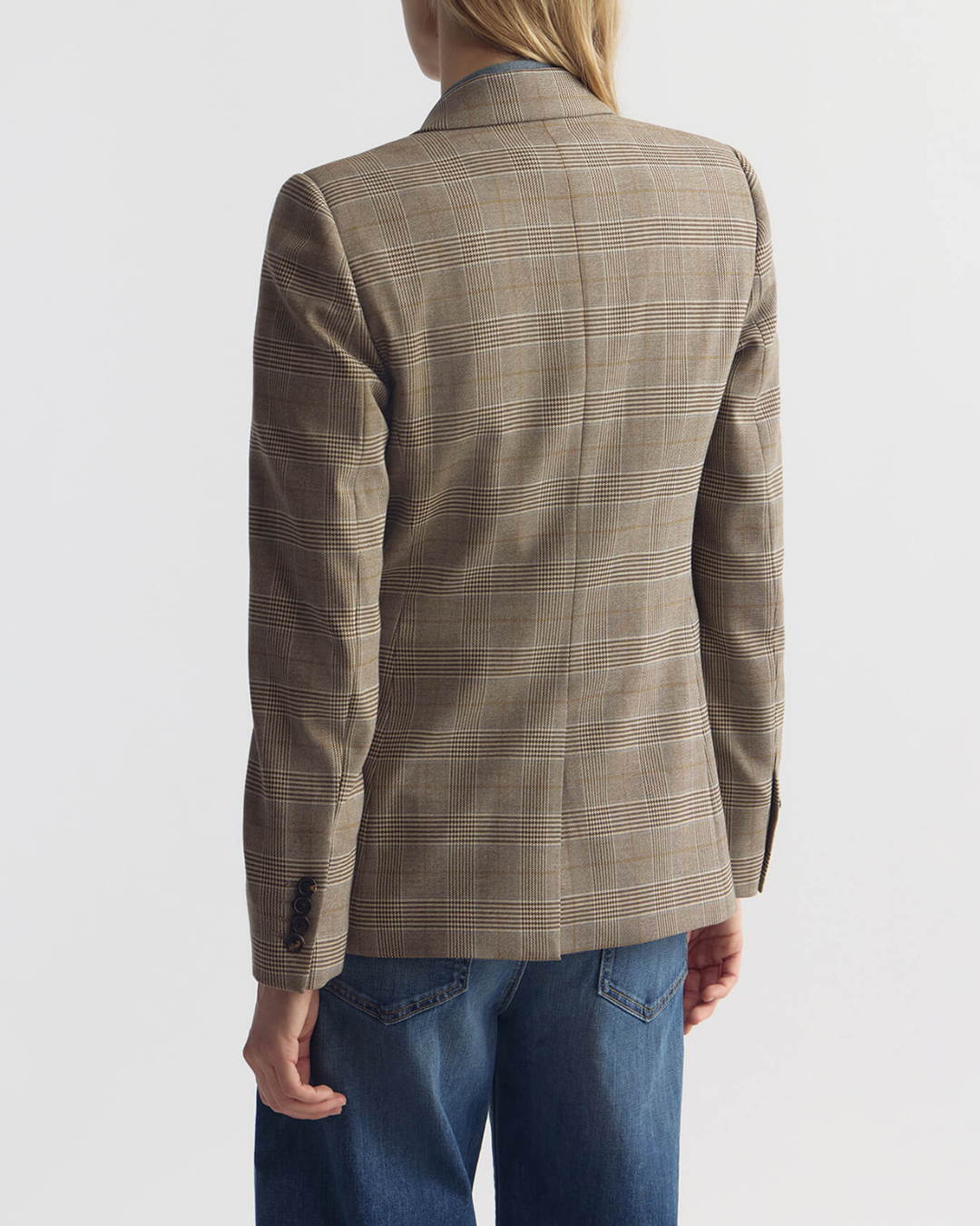Anabel Tailored Jacket | Grey / Ochre Check