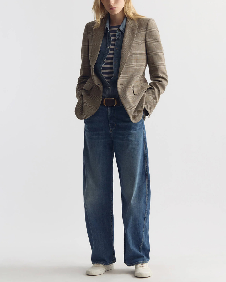 Anabel Tailored Jacket | Grey / Ochre Check