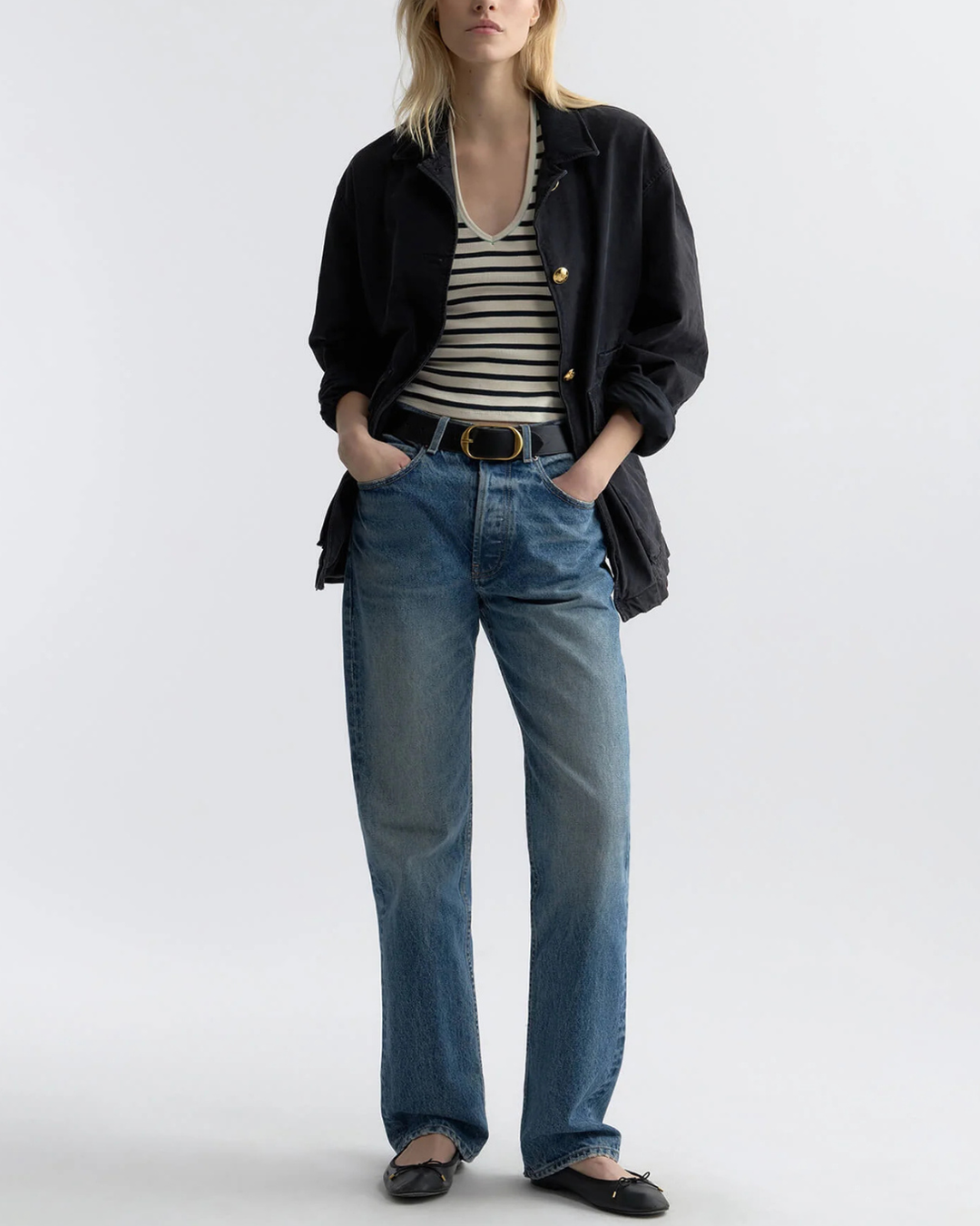 Britt Halter Top | Ecru/Black Stripe