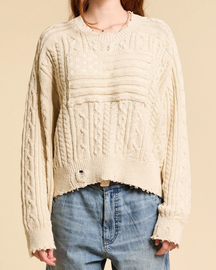 Shadow American Flag Sweater | Ecru Slub