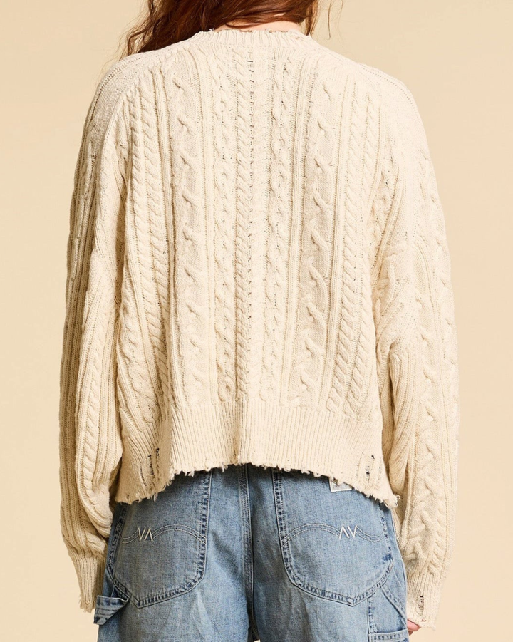 Shadow American Flag Sweater | Ecru Slub