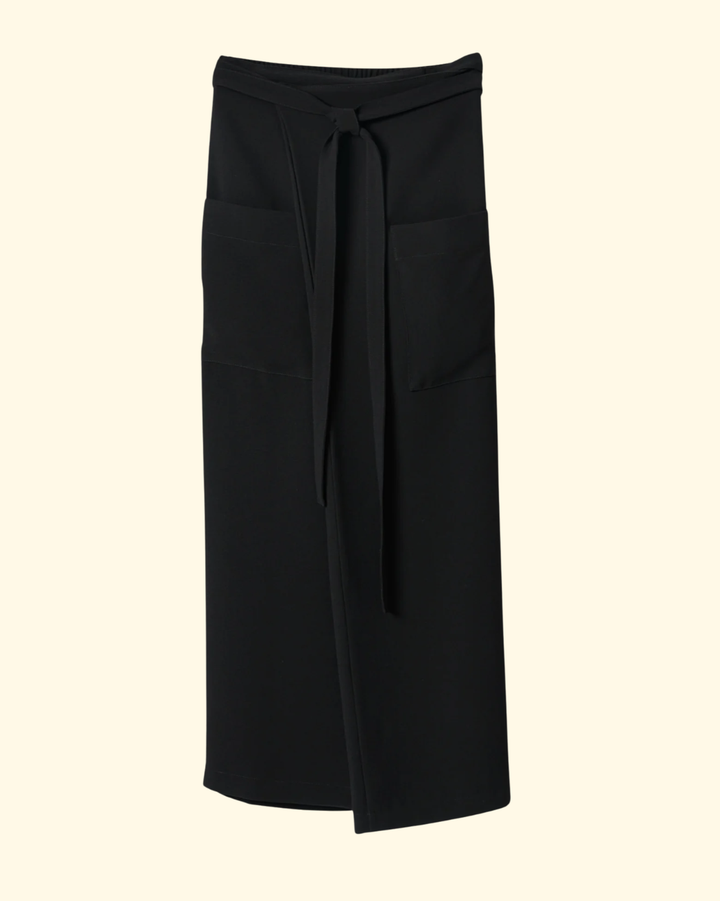 Mina Double Wrap Skirt | Black
