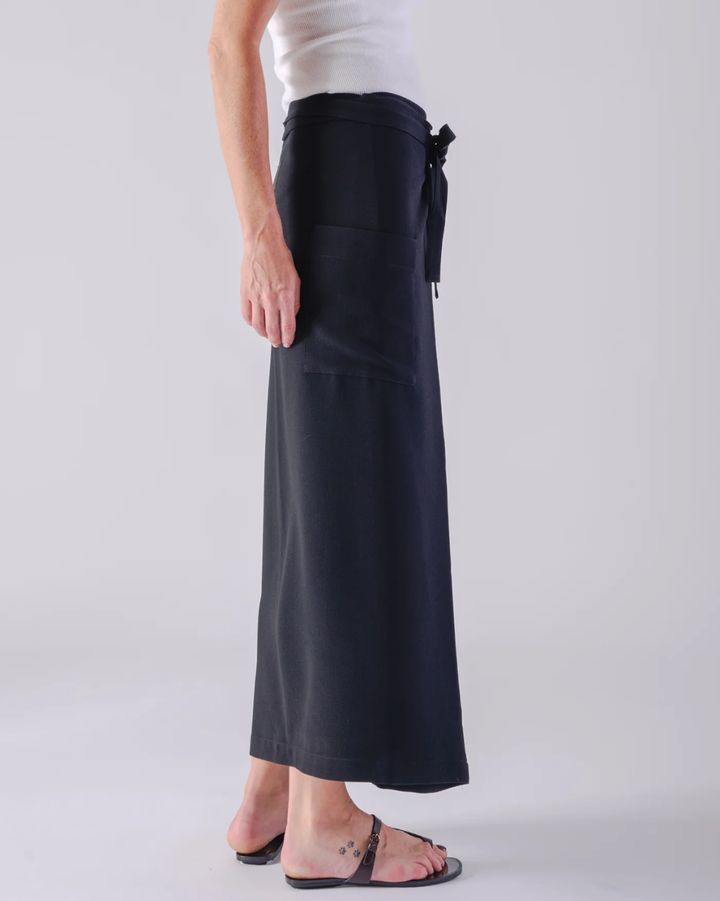 Mina Double Wrap Skirt | Black