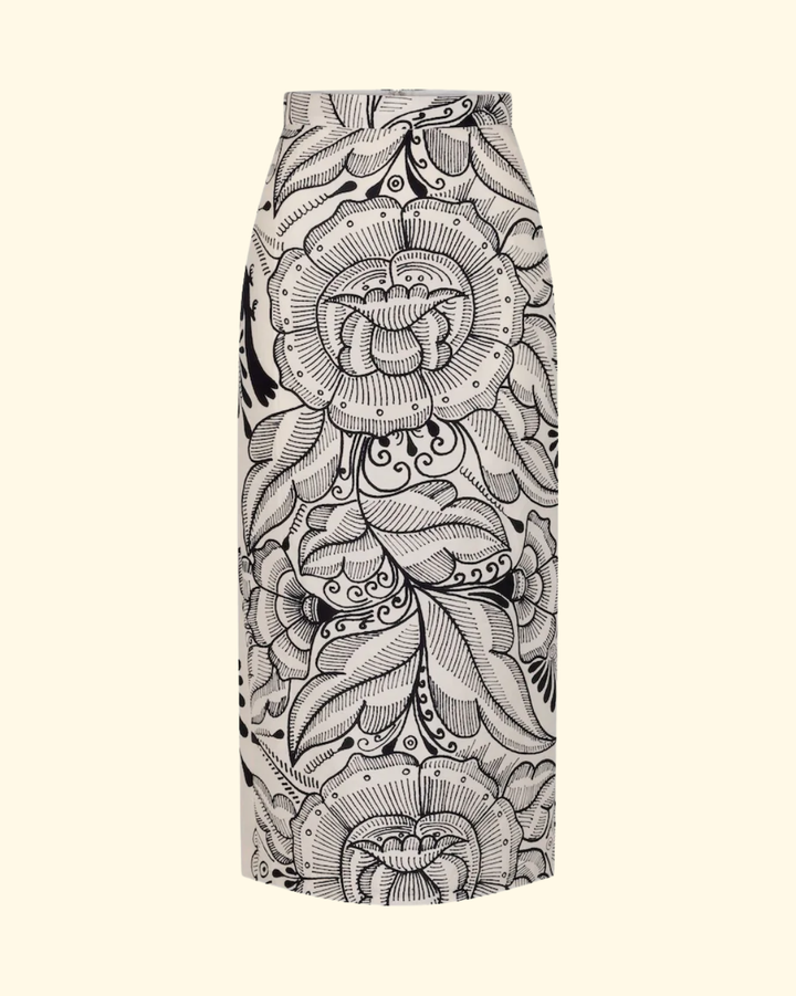 Lexi Skirt | Ivory/Black B.R.B. Print