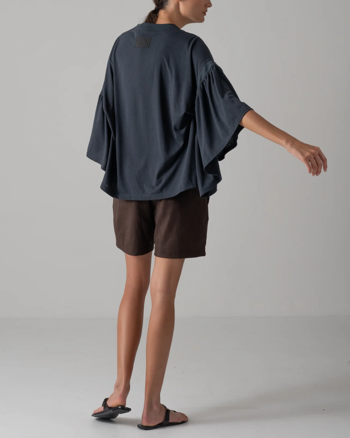 Laura Gathered SLV Top | Coal
