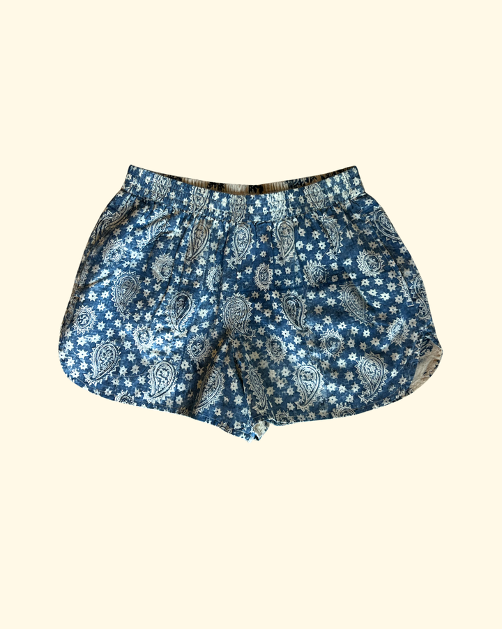 Reversible Elastic Short | Blue Paisley