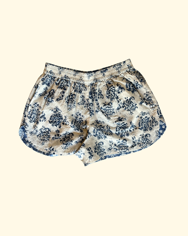 Reversible Elastic Short | Blue Paisley
