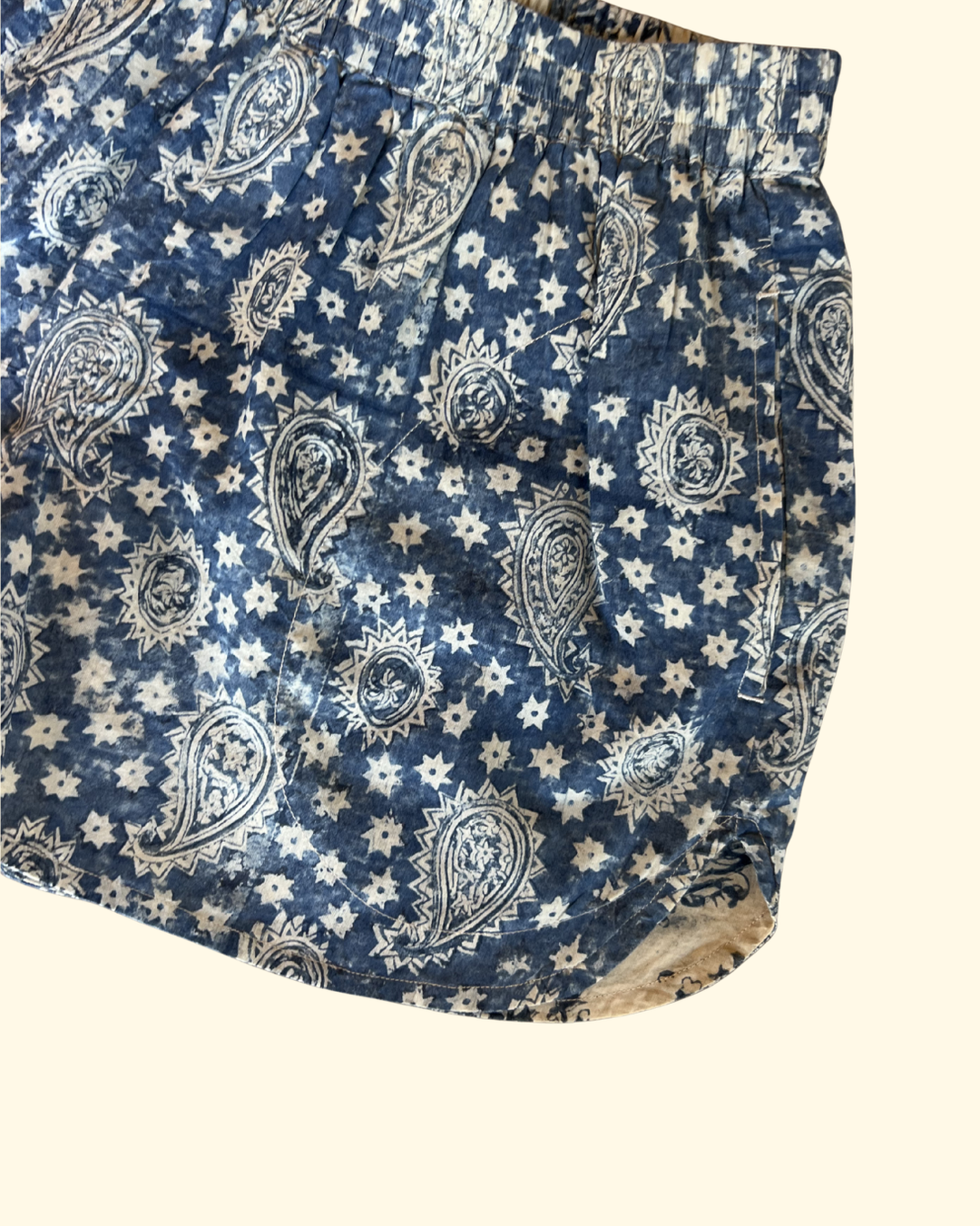 Reversible Elastic Short | Blue Paisley