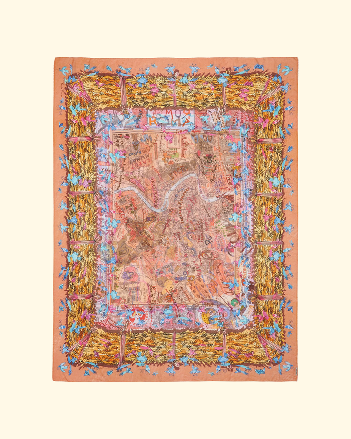New Roma Scarf | Orange Print