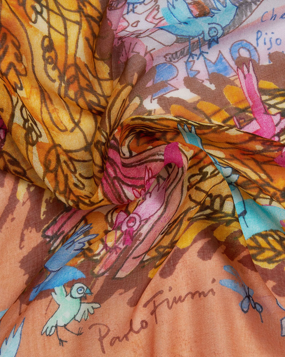 New Roma Scarf | Orange Print