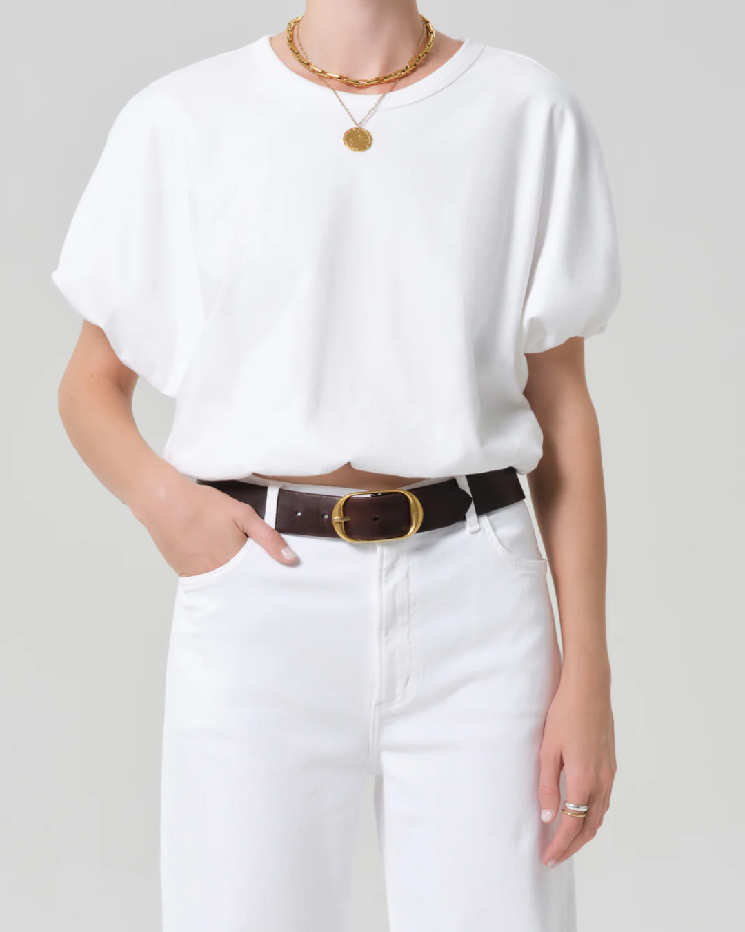 Gia Bubble Tee | Soft White