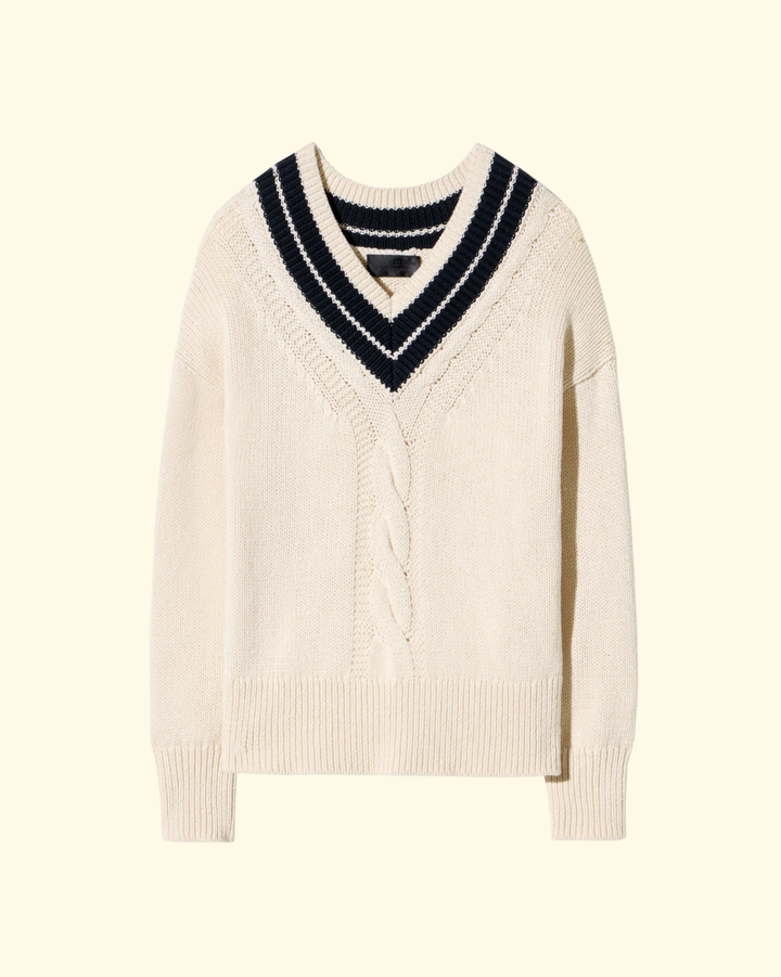 Suneel Sweater | Ecru/Dark Navy